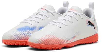 Puma Kids Future 8 Play Childrens Astro Turf Football Boots White/Black/Red 12 UK Child
