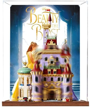 Acryl-Vitrine, kompatibel mit Lego 43263 Die Schöne und das Biest Schloss-Set, staubdicht, Aufbewahrungsbox, transparente Hülle, kompatibel mit 43263 (nur Displaybox, Kit nicht im Lieferumfang