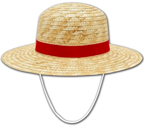 YIERM Straw Hat Anime Costume Headwear Summer Beach Hat Cosplay Accessories for Halloween Party Dress Up Role Play Yellow