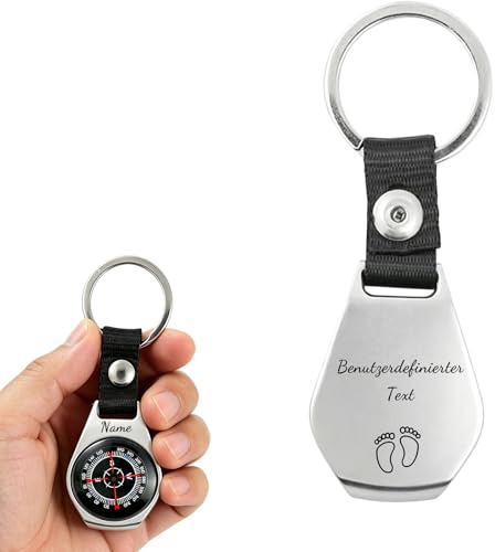 Kompass mit Gravur personalisiert, tragbar und wasserdicht, leuchtet im Dunkeln Herren, Söhne und zur Abschlussfeier im Outdoor-Bereich