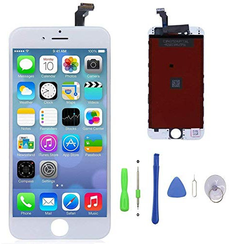Display für iPhone 6 Bildschirm Ersatzset für iPhone 6 Display LCD Touchscreen Digitizer Frame-Montage (freies Tool Kit) (Weiß)