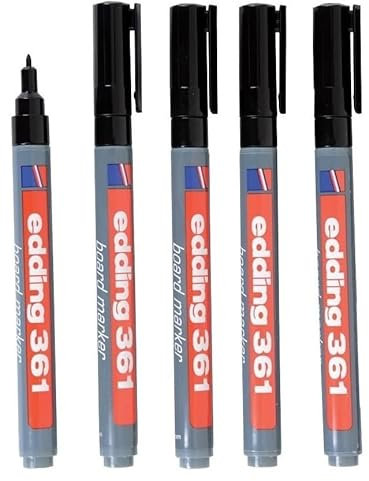 Edding 361 Whiteboard Marker, feine Spitze, 5 Stifte
