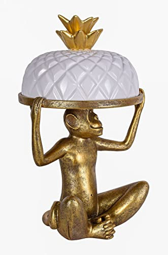 Unbekannt Kuchenglocke Monkey Muffinplatte AFFE Affenfigur Kuchenplatte weiß Gold cw157 Palazzo Exklusiv