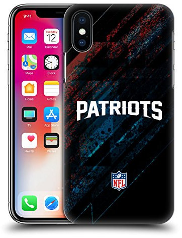 Head Case Designs Offizielle NFL Unschärfe New England Patriots Logo Harte Rueckseiten Handyhülle Hülle Huelle kompatibel mit Apple iPhone X/iPhone XS