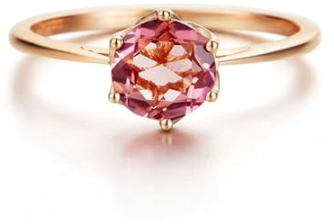 ANAZOZ Solitärring Rosegold 750, Eheringe Frauen mit Turmalin Echtschmuck Personalisierte Ringe Damen Größe 48 bis 65