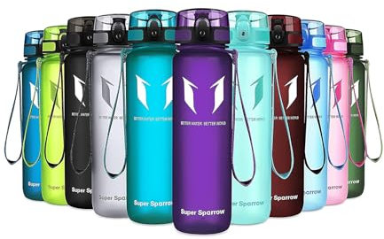Super Sparrow Botella de Agua Deportiva - 750ml - Sin BPA (Mate- Orquídea)