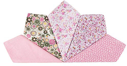 HOULIFE Femme Rose Mouchoirs Tissu en Pur Coton Motif pour Usage Quotidien Lot de 5/12 Pièces 36x36cm Cadeau de Fête des Mères