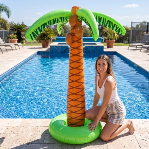 I LOVE FANCY DRESS Aufblasbare Palme – Pool-Party-Dekoration tropische hawaiianische Party-Requisite – steht aufrecht bei 160 cm – 6 Stück