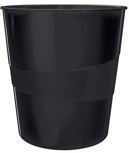 Leitz Papelera, Capacidad de 15 L, 100% Reciclable, Climáticamente Neutral, Certificación Ángel Azul, Gama Recycle, Negro, 53280095