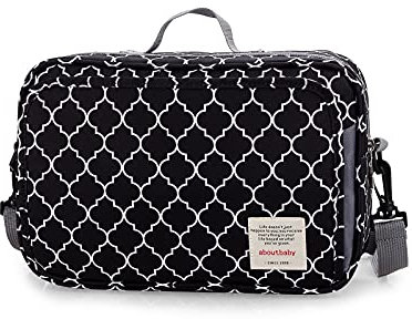 SONARIN Pram Buggy Bag Organiser & Stroller Organiser,Large Stroller Storage with Deep Cup Holder,2 x Pram Hooks,Shoulder Strap Used as Carry-On Handbag,Universal Fit All Buggy Models(Black)