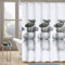 Alvinlite Rideau de Douche Salle de Bain Rideaux en Polyester imperméable, Rideau de Douche Blanc Pierres Grises, avec Crochets de Suspension, Multi-Tailles (en Option)(M)