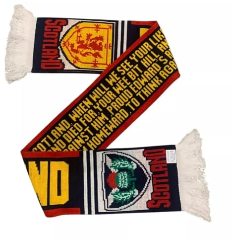Schottland Schal WM Schal Bonnie Scotland | 100% Acryl, Jaquardschal, Beidseitig Gestrickt, Mit Fransen