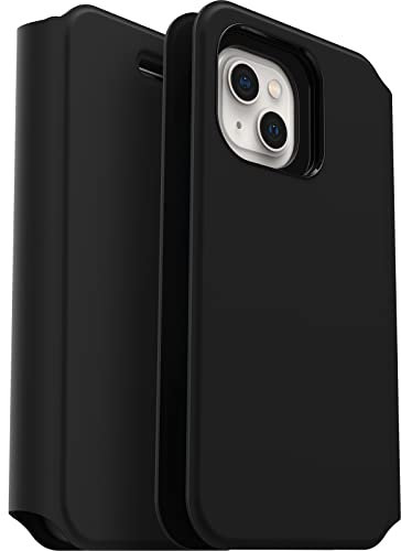 OtterBox Strada Via Case for iPhone 13, Shockproof, Drop Proof, Slim, Soft Touch Protective Folio Case with Card Holder, 2x Tested to Military Standard, Black