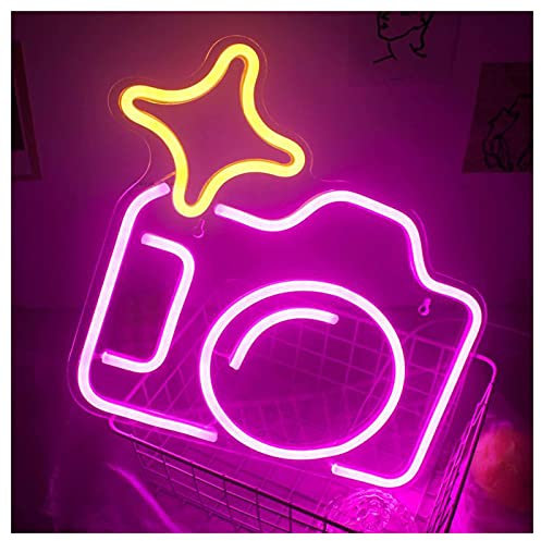 Enseignes Au Néon Pour Appareil Photo, Décoration Murale Personnalisée De Néons À LED Pour Cadeau Pour Enfants, Bar, Magasin, Anniversaire, Mariage, Fête De Noël 15X13 Pouces
