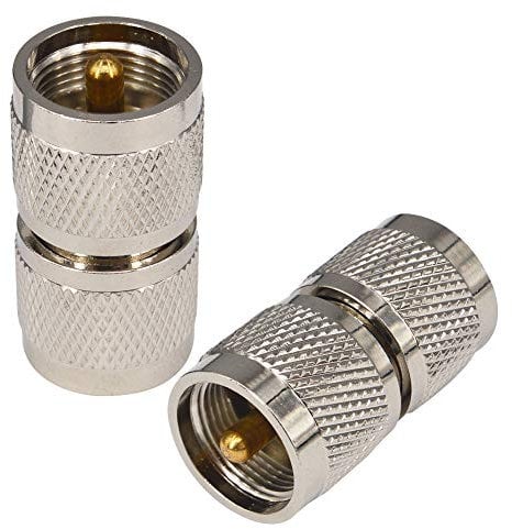 Boobrie 2PCS UHF Male to UHF Male Plug PL259 Connector UHF RF Coax Coaxial Adapter for CB Ham Radio/Antenna/Broadcast/Scanner/WiFi/Telecom/CCTV