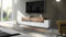 Dmora - TV-Schrank Teo, niedriges Wohnzimmer-Sideboard, Fernsehständer-Basis, 100 % Made in Italy, 200 x 45 x 52 cm, glänzendes Weiß und Ahorn,