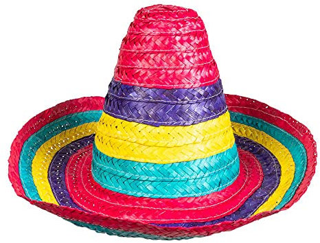 Boland 95475 - Sombrero Puebla, pour enfant, diamètre : 40 cm, chapeau de paille coloré, chapeau, couvre-chef, fête d'enfants, costume, carnaval, fête à thème