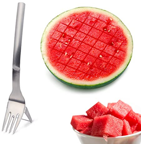 XiXiRan Tenedor de frutas de acero inoxidable, acero inoxidable de grado alimenticio, horquilla de sastre de sandía