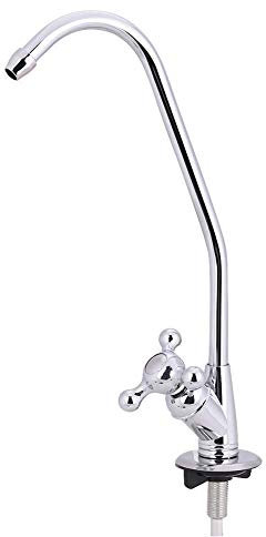 Grifo Cocina Zinc Ósmosis Inversa 1/4'' Cromado Manija Única Rotación 360° Montaje Desagüe