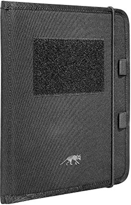 Tasmanian Tiger TT A5 Notepad Sleeve Notizbuch-Tasche, Din A5 Schreibmappe mit Stifthalter, Patch-Fläche, Klarsicht-Kartenfächern, Black