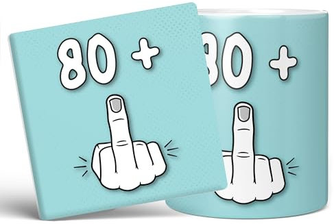 Mug Monster - Tasse fantaisie pour 81e anniversaire, I Am 80 + 1, cadeau pour 81 ans, tasse fantaisie – Tasse à café en céramique, cadeau pour homme ou femme, grande tasse et tasse géante disponible,