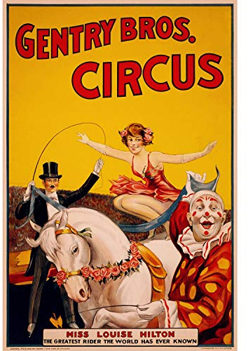 Fabulous Plakat Alte Serien Poster Zirkus Gentry Retro Trend Original Clowns Magie 42x42cm