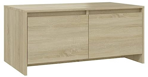 vidaXL Couchtisch mit 2 Schubladen Beistelltisch Kaffeetisch Sofatisch Teetisch Tisch Wohnzimmertisch Ablagetisch Sonoma-Eiche 90x50x41,5cm Holzwerkstoff