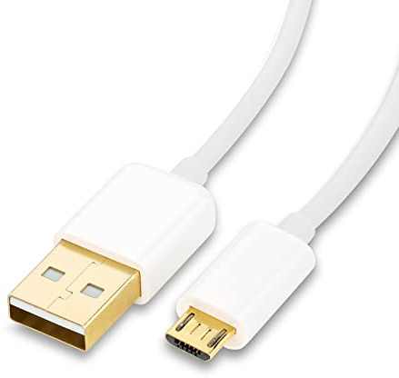 CSL-Computer Micro-USB auf USB 2.0 Kabel, A-Stecker auf Micro-B Ladekabel, 2m Länge, Datenübertragungsrate bis zu 480 Mbit/s, vergoldete Stecker, weiß