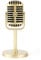 FTVOGUE Gold Prop Microphone, Realistic Plastic, 80x165x50mm, XLR, Auxiliary, Portable, Compatible with Karaoke Machine