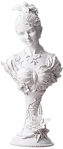 Happyyami Statue der Gartengöttin Vase, Vintage, Statue, Athena, klassische Büste, Gartenstatue, Statue, griechische Dame, Damen, Zubehör, Kunstharz, Weiß, Büro