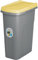 Home Centre Lift Top Lid 25L Waste Bin Kitchen School Slim Recycling General Trash & Storage Recycled Rubbish Sturdy Organiser Quality Container Made in Italy Yellow-Grey