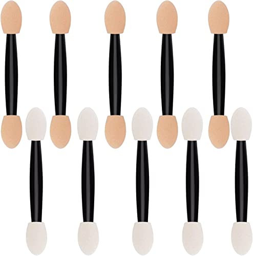 Lidschatten Pinsel, 10 Pcs Sponge Eyeshadow Brush, Lidschatten Pinselset, Lidschatten Pinsel Doppelseitige Color, Einweg Lidschatten Applikator Lidschattenpinsel (Rosa)