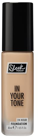 Sleek MakeUP In Your Tone 24 Hour Foundation, Medium Buildable Coverage in 30 Shades, Semi-Matte Flawless Finish, 4N, 30ml