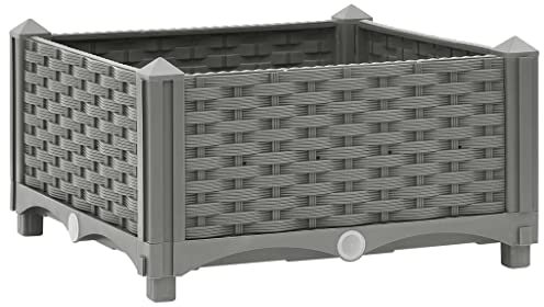 vidaXL Lit Surélevé, Bac à Fleurs, Pot de Plantes, Boîte à Fleurs, Jardinière Jardin Patio Terrasse Balcon, 40x40x23 cm Polypropylène