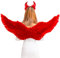 YIMOJOY Engelsflügel Rot mit Teufelshörner,75CM Engelsflügel Kinder Kostüm Engel Flügel für Mädchen,Federflügel Engel für Halloween Karneval Cosplay Party Fasching Kostümparty