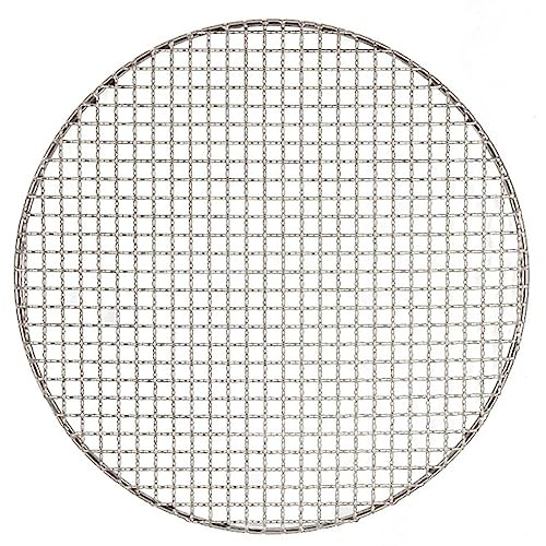Z·Bling Rundes Grillnetz 35cm,Edelstahl Grillgitter Grillrost Gebacken Antihaftend Für Gasgrill Holzkohlegrills für Fisch gemüse Steak Garnelen