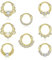 Morfetto 8 STÜCK 16G Septum Clicker Ring Edelstahl CZ Opal Knorpel Helix Tragus Hoop Daith Ohrringe Nasenringe Hoop Klappsegment Clicker Ring Piercing Schmuck Gold 10mm