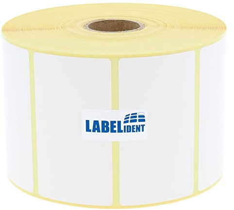 Labelident Thermoetiketten 70 x 32 mm - 2.100 Etiketten auf Rolle | thermodirekt bedruckbar, selbstklebend und stark permanent haftend für Thermodrucker