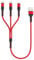 RAVIAD Multi Charger Cable Short [0.5M] 3 in 1 Charging Cable USB Cable Phone Charger Cable with Lightning + USB C + Micro Connector for Phone, Android Samsung Galaxy, Huawei, Oneplus, Kindle- Red