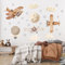 FLUGZEUG-Heißluftballon-Boho-Wandaufkleber/Flugzeug-Kinderzimmer-Wandaufkleber/Aquarell-Aufkleber/Wandaufkleber für den Jungen