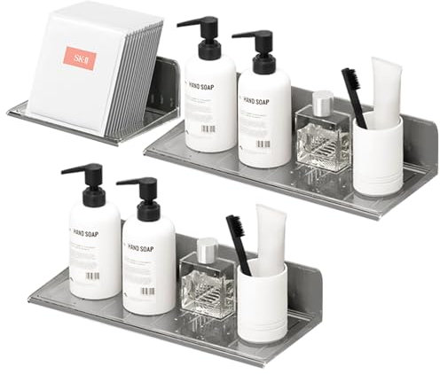 Wandregal Schweberagel, 3er Set Wandregal Ohne Bohren Schweberegal, Acryl Regal Wand, Home Decoration Wall Shelf für Wohnzimmer, Badezimmer, Küche, Schlafzimmer