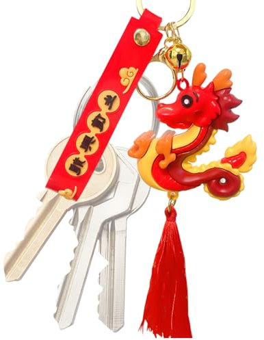 Samuliy Porte-clés Dragon Chinois 2024, Porte-clés Année du Dragon,Porte-clés du Nouvel an Chinois | Porte-clés Dragon Chinois 2024, Adorable, créatif, Polyvalent, fabriqué à la Main