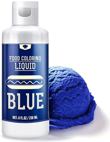 Food Colouring - 240ml Liquid Vivid Food Colouring for Baking, Cake Decorating, Icing, Cookie, Fondant and Macaron - Tasteless Concentrated Food Colour Dye for DIY Soap Making and Crafts (Blue)