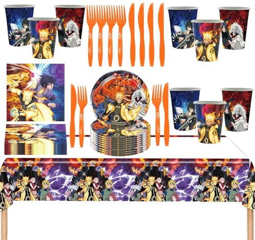 DecPtyTa Decoracion Cumpleaños,Vajilla Platos y Vasos para Cumpleaños Servilletas Mantel,Adecuados para 10 Personas (M2)