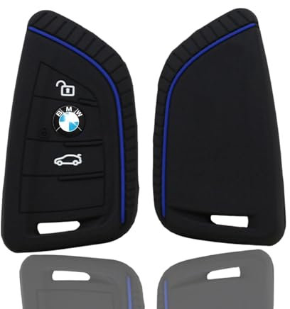 BMW Autoschlüssel Hülle für 1 2 3 5 6 7 Series, Active Tourer F21 F45 F46 F48 X1 F48 X3 X4 X5 X6 F15 F85 F16 F86 - Schlüsseletui Silikon 3 Tasten