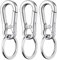 3 Stück Karabinerhaken Klein,Karabiner Schlüsselanhänger,Schlüssel Karabiner,Karabinerhaken Schlüsselanhänger,Schlüsselanhänger Karabiner,Karabiner Klein,Schlüsselkarabiner,Silber