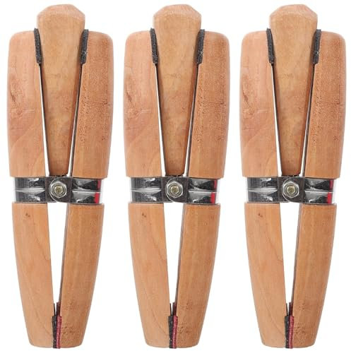 TOPPERFUN 3Pcs Wooden Ring Clamps, 6in Jeweler Stand Pliers Jewelry Ring Vise, Jewelry Clamps Wedge Jeweler Hand Tools Ring Holding Tools for Making File Polishing Grinding Gemstone Setting Rings