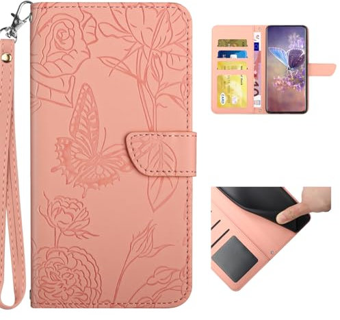 bojioderf Compatible avec ASUS Smartphone for Snapdragon Insiders 5G Coque,Compatible avec ASUS Smartphone for Snapdragon Insiders 5G Fente de Carte Stand à Rabat Fermeture magnétique Pink