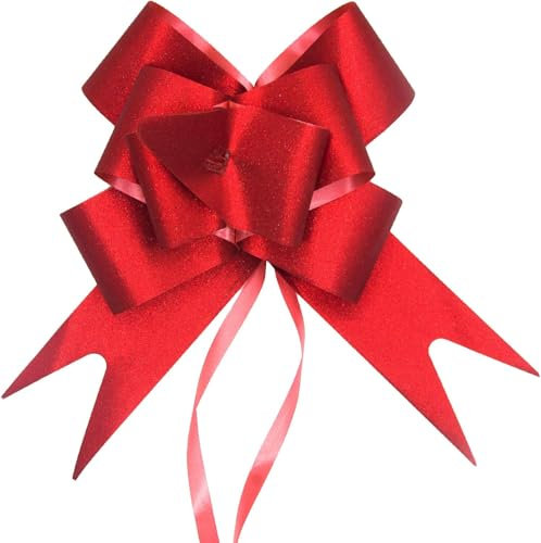 CPJJ 20 Lazos de Regalo Rojos lazos regalo lazo rojo lazos lazos para regalo gigantes lazos para arbol de navidad para Decoración Navideña y Eventos -28mm