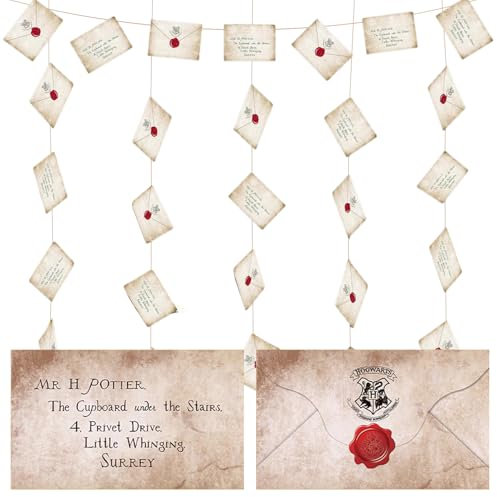 20 Pcs Christmas Horror Banner Necklace Decor,Wizard Floating Banner,Ghost Wizards Magic Acceptance Floating Letter Banner Decor,for Halloween Decorations Birthday Party